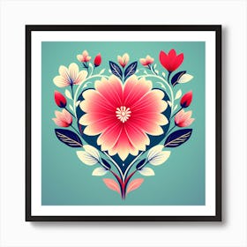 Heart Of Flowers Art Print