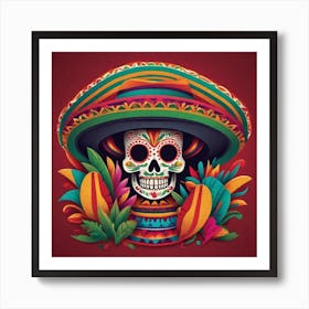 Day Of The Dead Skull 89 Art Print