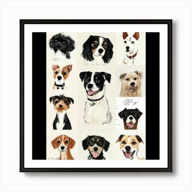 Dog Portraits Art Print