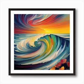 Abstract Painting With Sea Colors 5 Art Print