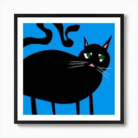 Sad Eyed Cat Square Art Print
