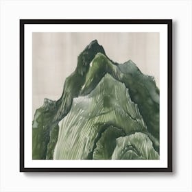 Japanese Watercolour Of Mount Myogi 5 Art Print