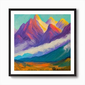 Yellow Mountains Art Print