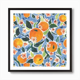 Orange Print Square Art Print