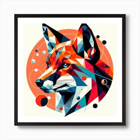 Geometric Art Fox Art Print