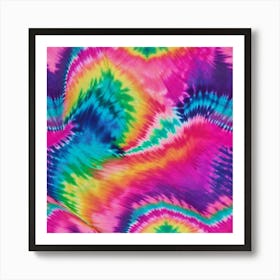 Tie-dye waves, pink Art Print