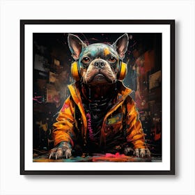 Dj Dog Art Print