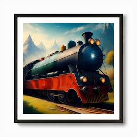 Train On The Tracks 1 Art Print