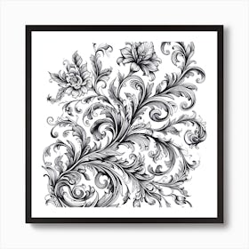 Ornate Floral Design 18 Art Print