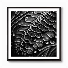 Abstract Black And White Fractal Art Print