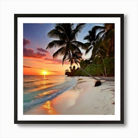 Tropical Beach Panorasma Art Print