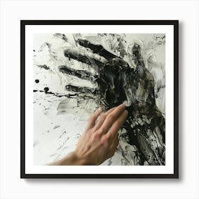 Black And White Hand Painting Art Print