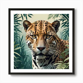 Majestic Jaguar In The Jungle Wildlife Artwork Art Print