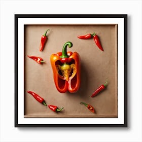 Peppers In A Frame 27 Art Print