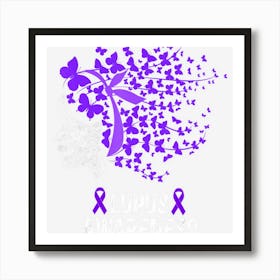 Lupus Awareness Lupus Purple Butterflies Art Print