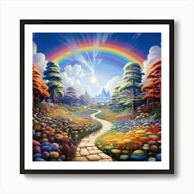 Pathway Under The Rainbow Art Print