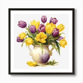 Tulips In A Vase Art Print