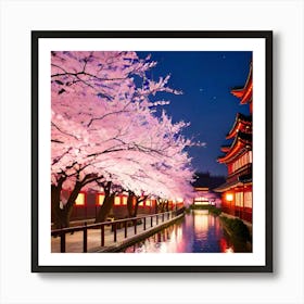 Cherry Blossoms In Tokyo Art Print