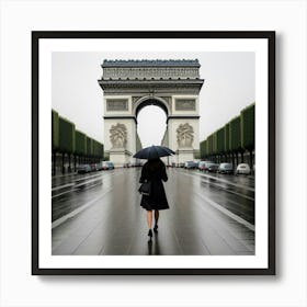 Femme Marchant Dans Paris Un Jour De Pluie 8 Art Print