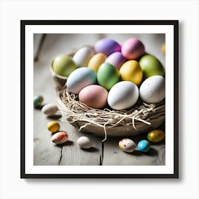 Easter Eggs In A Nest Art Print