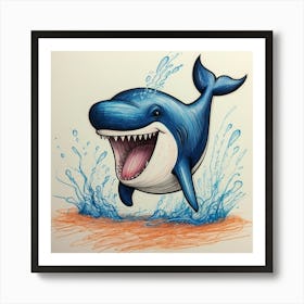 Shark Drawing 7 Art Print