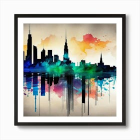 Chicago Skyline 12 Art Print