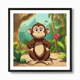 Monkey In The Jungle 2 Art Print