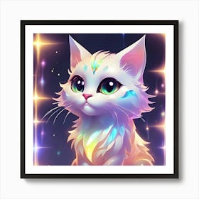 Cat With Green Eyes Art Print