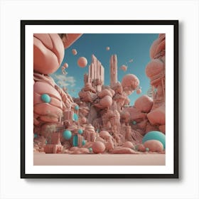 Pink Spheres 1 Art Print