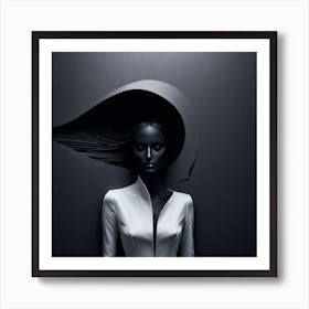 Black And White Portrait Of A Woman 2 Art Print