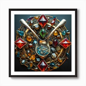 Logo made of gemstones extracted with a tablespoon. 16 Art Print