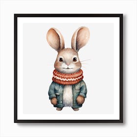 Rabbit In A Scarf 1 Art Print