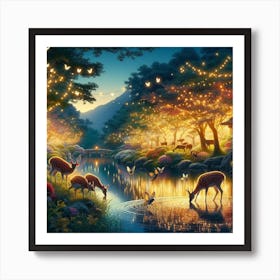 Deer In The Forest 2 Art Print