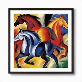 Three Horses 1 Art Print