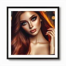 Beautiful Woman With Red Hair Art Print