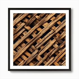 Wicker Basket Background Art Print