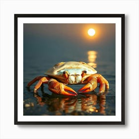 Crab At Sunset 1 Art Print