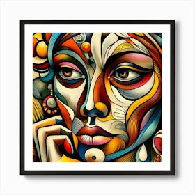 Abstract Woman Face Painting 1 Art Print