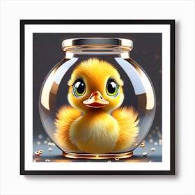 Duck In A Glass Jar Art Print