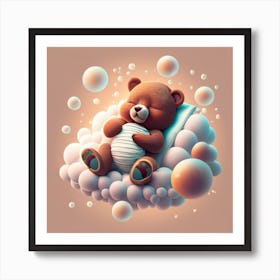 Teddy Bear On A Cloud Art Print