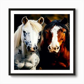 Two Horses, horses picture Art Print