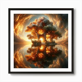 Tree House In The Sky Art Print