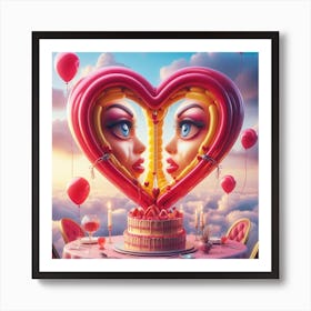 Heart Balloons Art Print