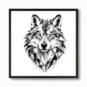 Geometric Wolf Head Art Print