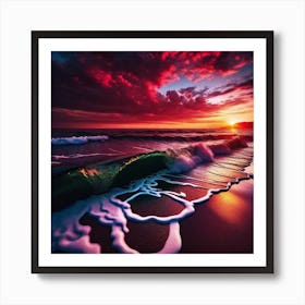 Sunset On The Beach 835 Art Print