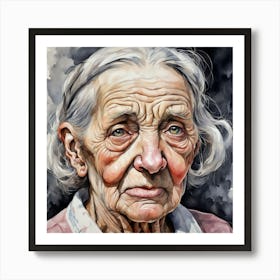 Portrait Of An Old Woman Art Print