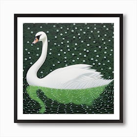 Ohara Koson Inspired Bird Painting Swan 4 Square Art Print