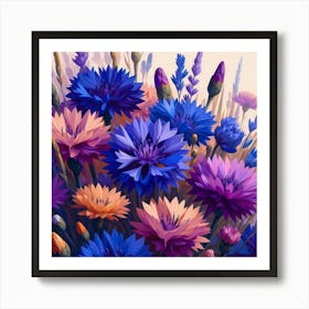 Cornflower flowers 2 Art Print