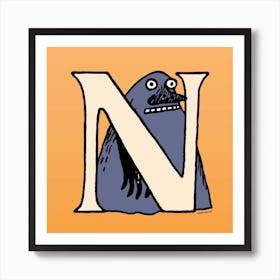 Moomin Collection Alphabet Letter N Art Print