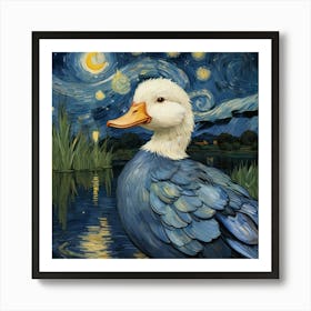 Starry Night Duck 1 Art Print